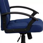 Silla de oficina ejecutiva giratoria de tela de respaldo medio Emma y Oliver con brazos de nylon