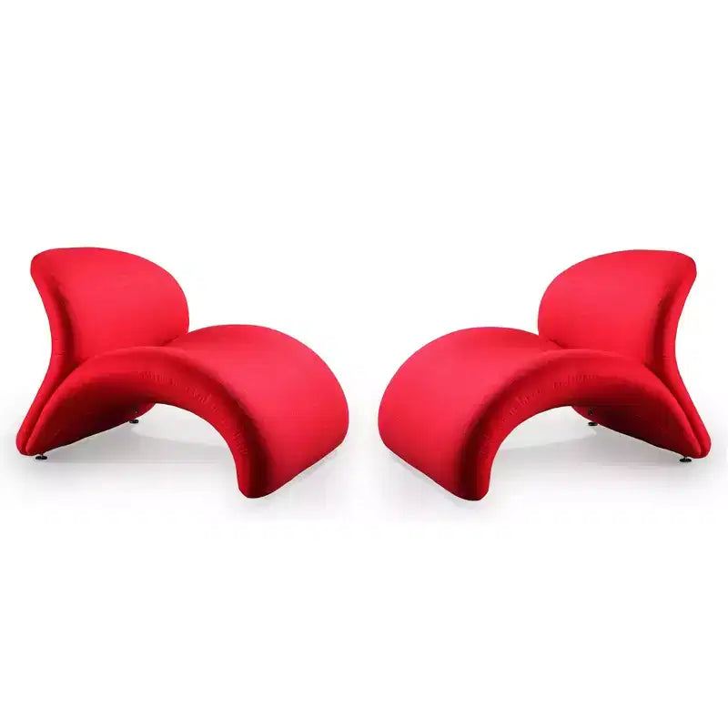 Juego de 2 sillones decorativos Rosebud de mezcla de lana - Manhattan Comfort