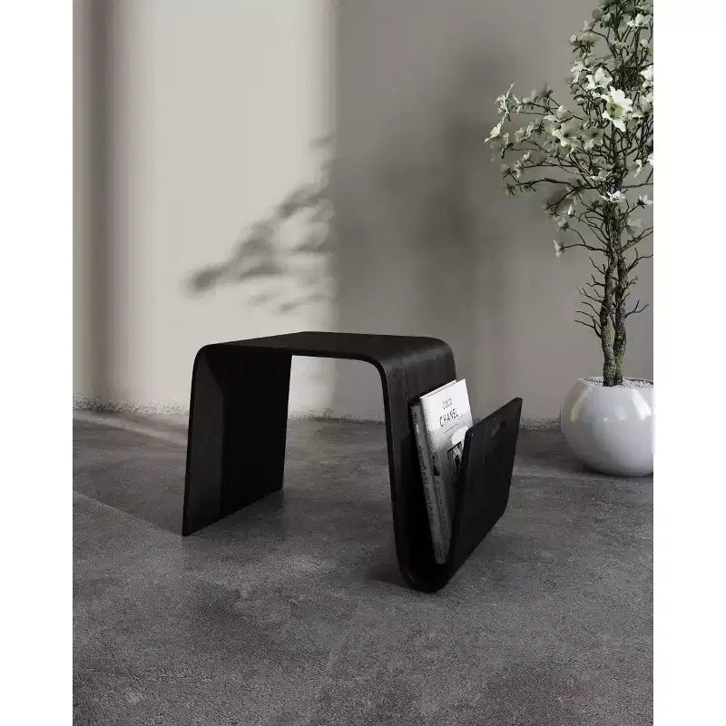Mesa auxiliar Brookside de madera contrachapada y chapa de fresno - Manhattan Comfort
