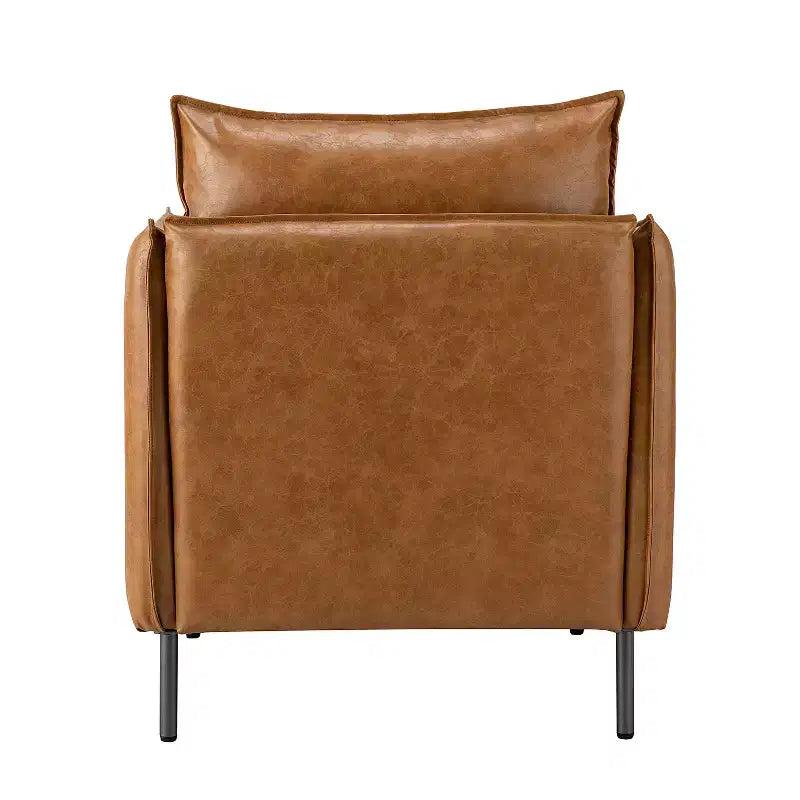 Juego de 2 sillones de cuero vegano con patas de metal Felix Upholstery para sala de estar | KARAT HOME