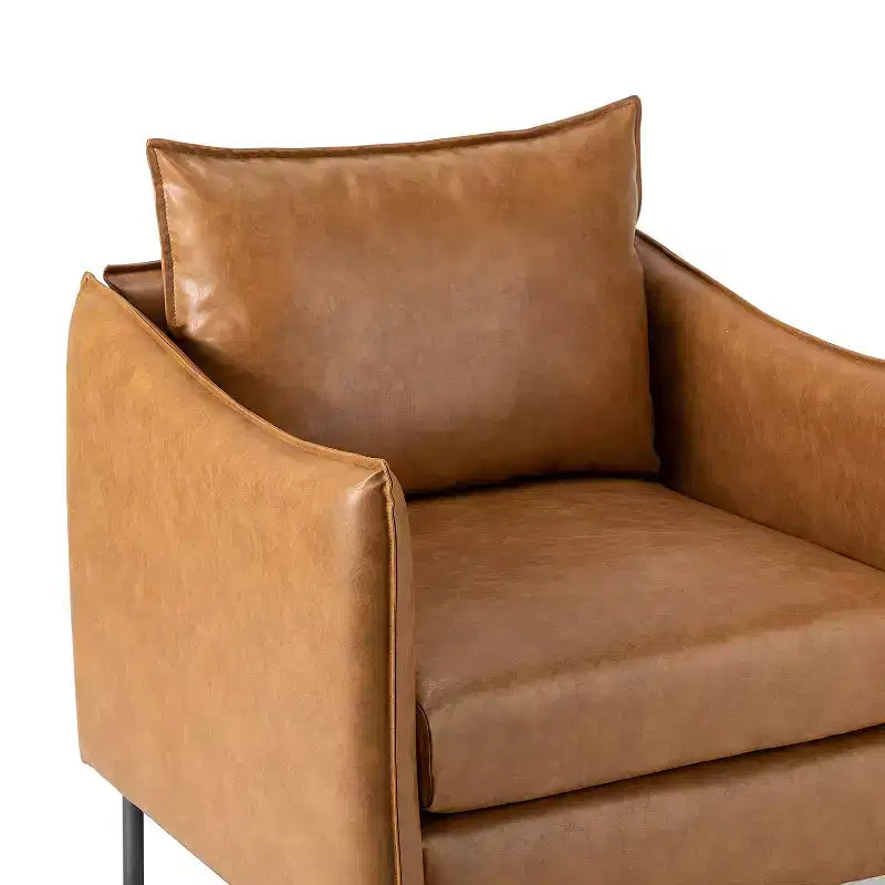 Juego de 2 sillones de cuero vegano con patas de metal Felix Upholstery para sala de estar | KARAT HOME