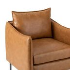 Juego de 2 sillones de cuero vegano con patas de metal Felix Upholstery para sala de estar | KARAT HOME
