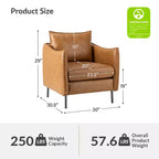 Juego de 2 sillones de cuero vegano con patas de metal Felix Upholstery para sala de estar | KARAT HOME