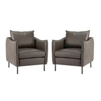 Juego de 2 sillones de cuero vegano con patas de metal Felix Upholstery para sala de estar | KARAT HOME