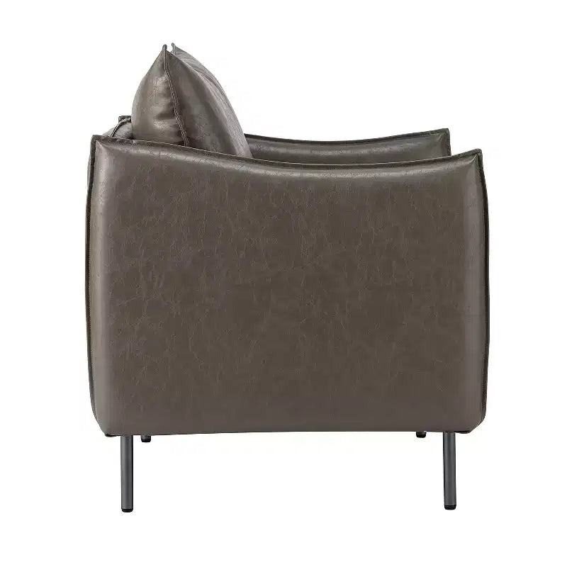Juego de 2 sillones de cuero vegano con patas de metal Felix Upholstery para sala de estar | KARAT HOME