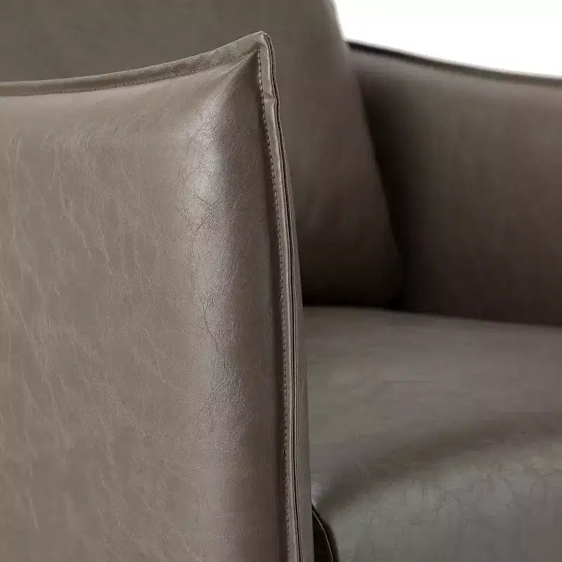 Juego de 2 sillones de cuero vegano con patas de metal Felix Upholstery para sala de estar | KARAT HOME