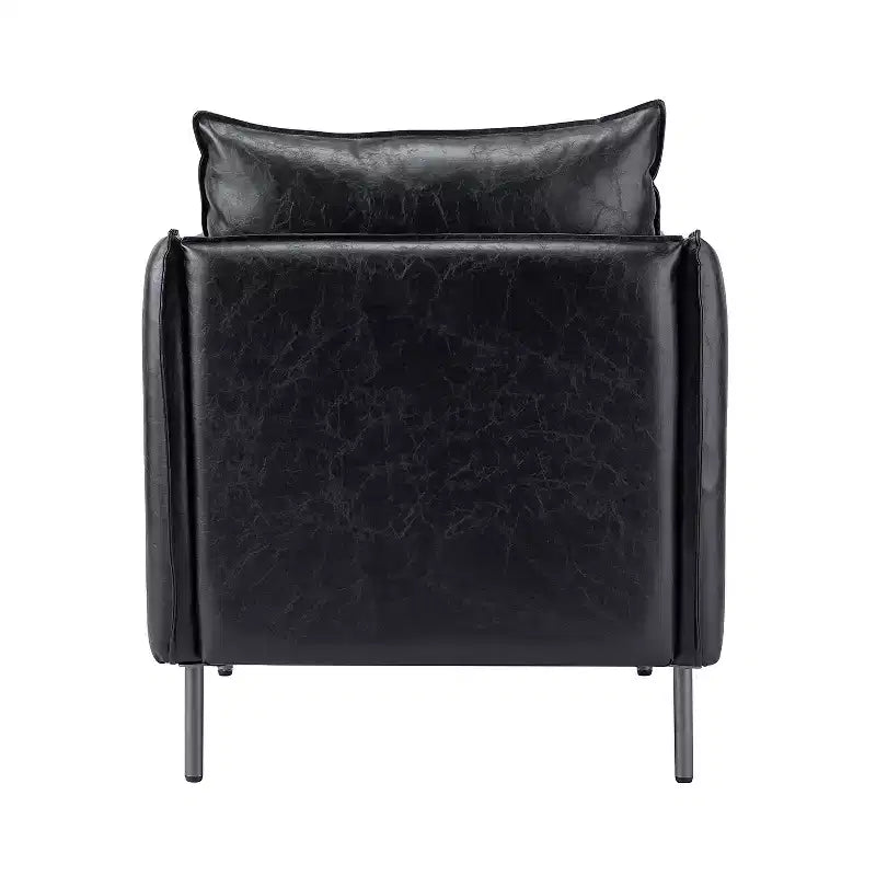 Juego de 2 sillones de cuero vegano con patas de metal Felix Upholstery para sala de estar | KARAT HOME