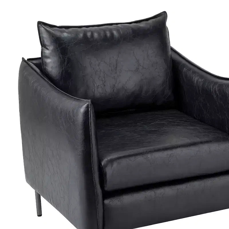 Juego de 2 sillones de cuero vegano con patas de metal Felix Upholstery para sala de estar | KARAT HOME
