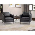 Juego de 2 sillones de cuero vegano con patas de metal Felix Upholstery para sala de estar | KARAT HOME