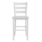 Flash Furniture Liesel - Juego de 2 taburetes de bar comerciales de madera maciza, estilo clásico, con respaldo de escalera, altura de bar