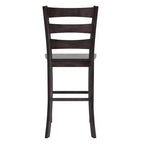 Flash Furniture Liesel - Juego de 2 taburetes de bar comerciales de madera maciza, estilo clásico, con respaldo de escalera, altura de bar