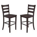 Flash Furniture Liesel - Juego de 2 taburetes de bar comerciales de madera maciza, estilo clásico, con respaldo de escalera, altura de bar
