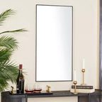 Espejo de pared de madera con marco fino Olivia & May