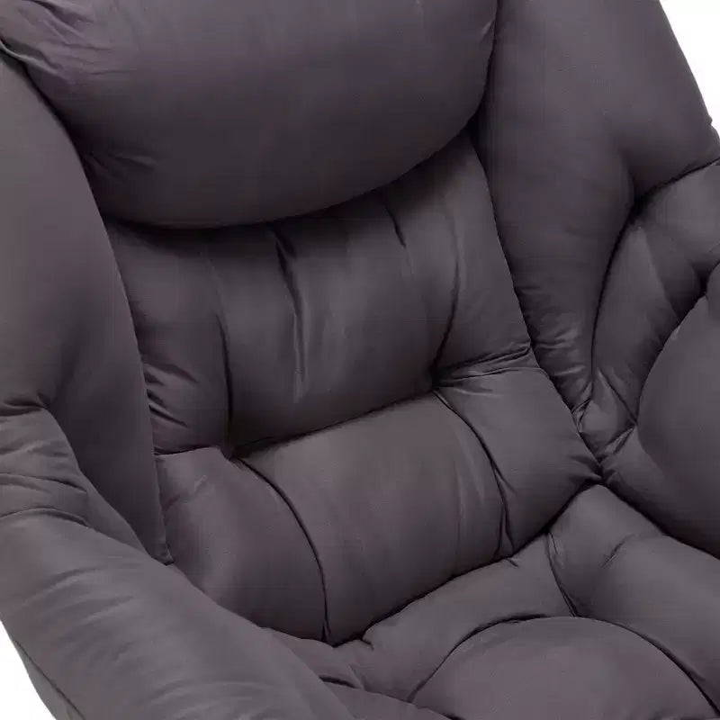 JOMEED Sillón reclinable plegable y moderno de tela con estructura de acero, ligero, individual, con reposabrazos y bolsillo lateral para el hogar o la oficina, gris