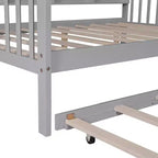 Cama de plataforma de madera con nido y estante - ModernLuxe