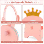 Espejo de cuerpo entero Costway para niños, de pie, de 360 grados, de madera, princesa, almacenamiento, rosa