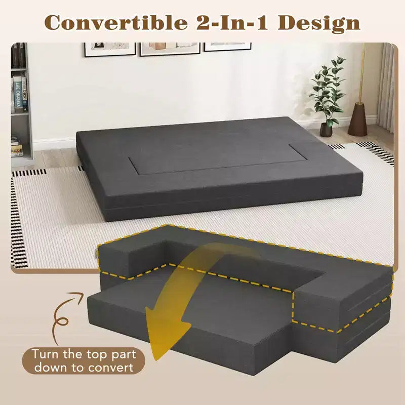 Sofá cama plegable Costway de 8 pulgadas con espuma de alta densidad y funda lavable, tamaño individual/queen