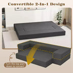 Sofá cama plegable Costway de 8 pulgadas con espuma de alta densidad y funda lavable, tamaño individual/queen