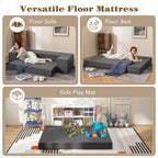 Sofá cama plegable Costway de 8 pulgadas con espuma de alta densidad y funda lavable, tamaño individual/queen