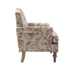 Juego de 2 sillones tapizados de madera Yahweh de estilo de transición con brazos de panel y respaldo curvado para dormitorio | ART OF LIVING DESIGNS