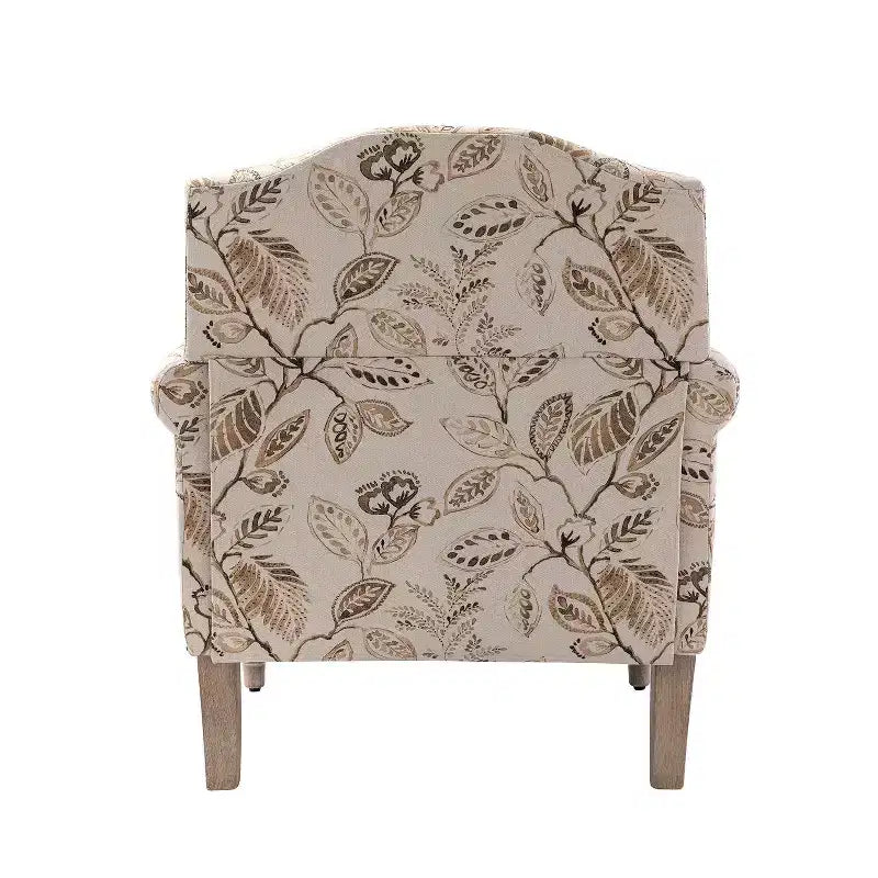 Juego de 2 sillones tapizados de madera Yahweh de estilo de transición con brazos de panel y respaldo curvado para dormitorio | ART OF LIVING DESIGNS