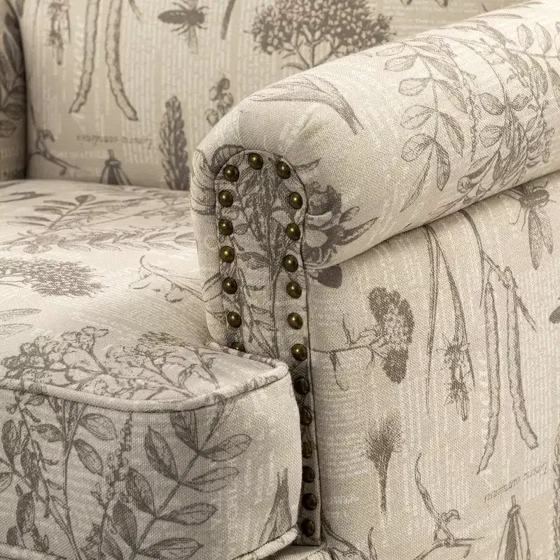 Juego de 2 sillones tapizados de madera Yahweh de estilo de transición con brazos de panel y respaldo curvado para dormitorio | ART OF LIVING DESIGNS