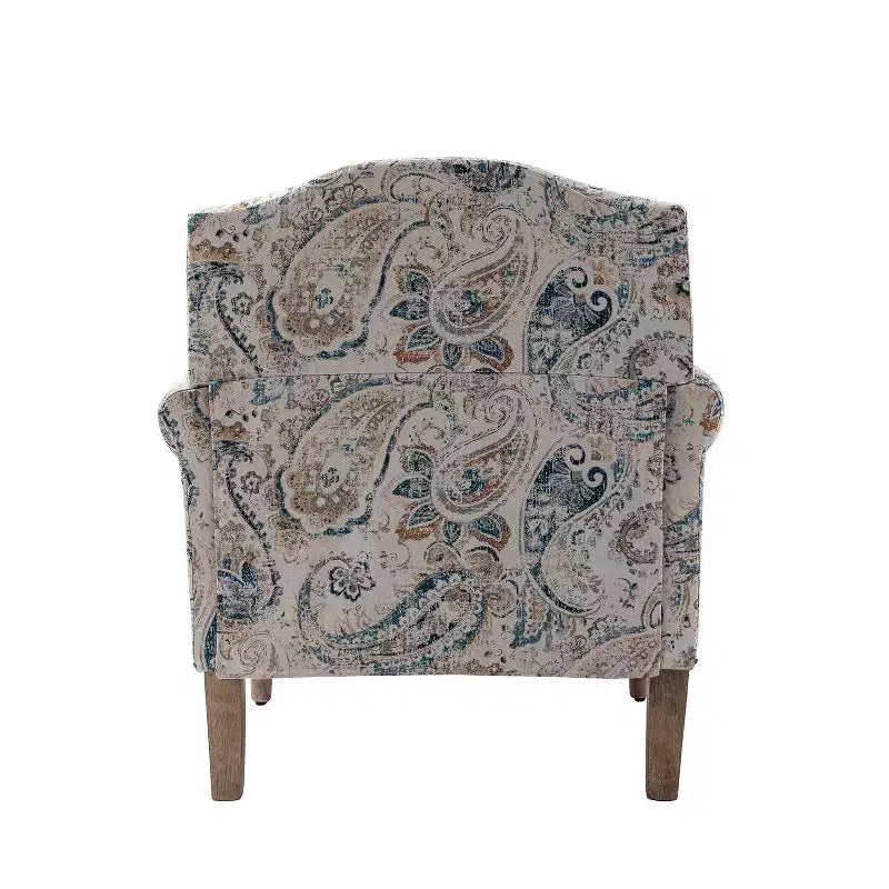 Juego de 2 sillones tapizados de madera Yahweh de estilo de transición con brazos de panel y respaldo curvado para dormitorio | ART OF LIVING DESIGNS