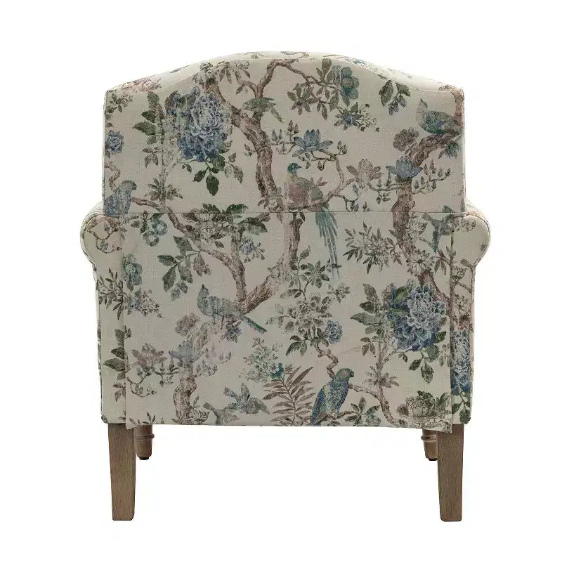 Juego de 2 sillones tapizados de madera Yahweh de estilo de transición con brazos de panel y respaldo curvado para dormitorio | ART OF LIVING DESIGNS