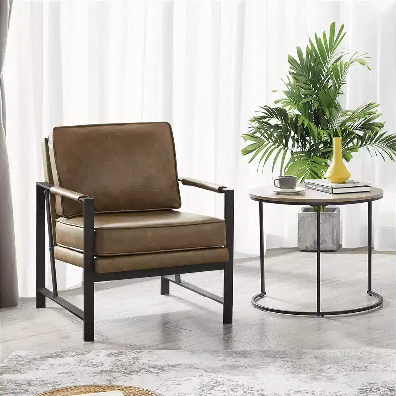 Yaheetech Sillón Retro Tapizado Silla con Brazos