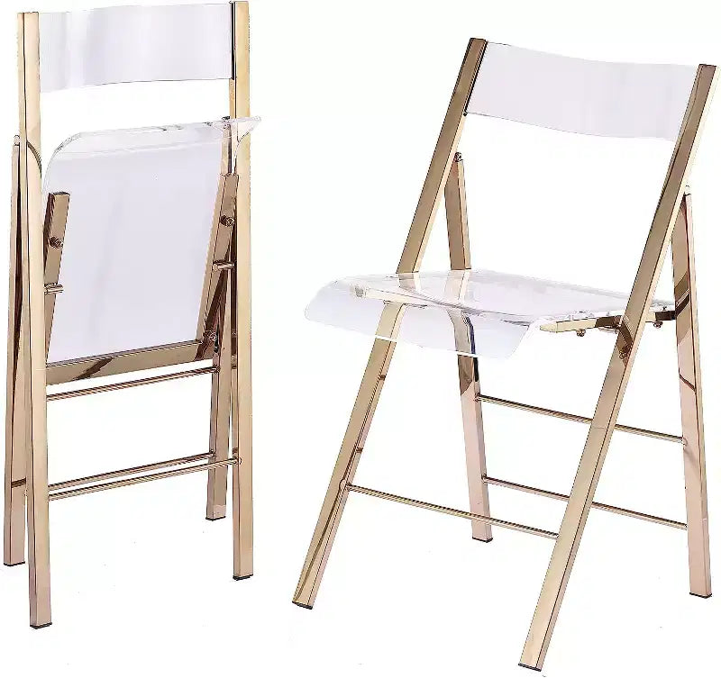 InterSpaceLiving Kasper Flex Silla plegable de lujo moderna de acrílico y lucita, paquete de 2