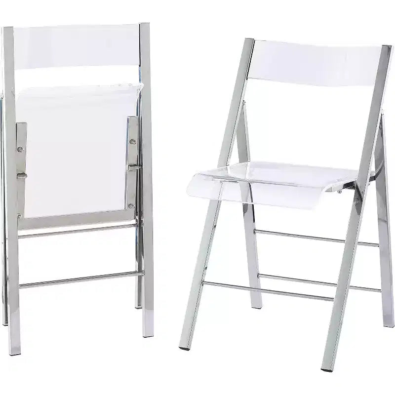 InterSpaceLiving Kasper Flex Silla plegable de lujo moderna de acrílico y lucita, paquete de 2