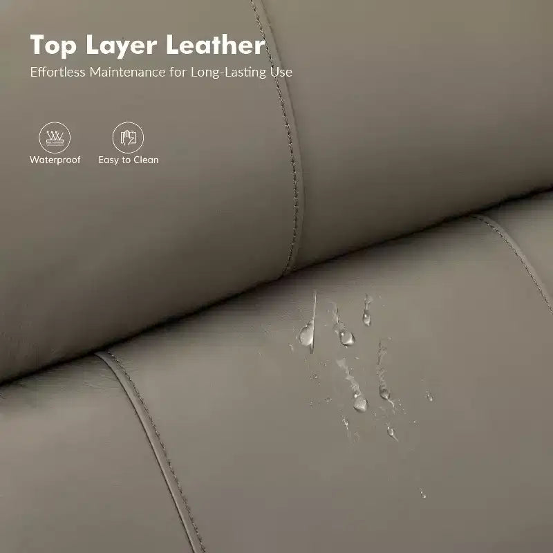 Irene Sofá reclinable manual de cuero genuino de 30.5" de ancho con brazos enrollados, juego de 2 | ART OF LIVING DESIGNS