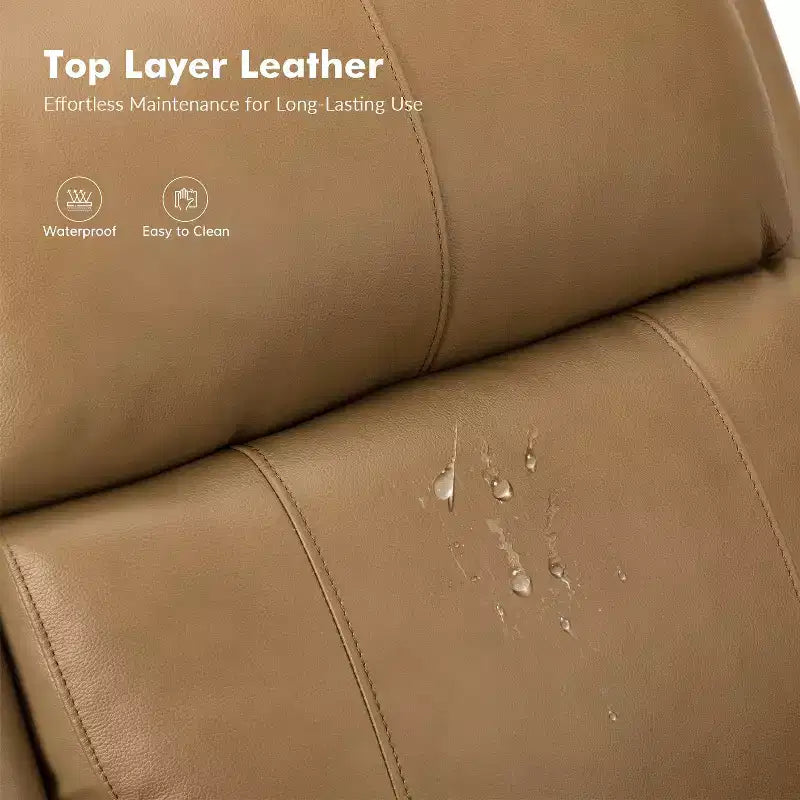 Irene Sofá reclinable manual de cuero genuino de 30.5" de ancho con brazos enrollados, juego de 2 | ART OF LIVING DESIGNS