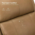 Irene Sofá reclinable manual de cuero genuino de 30.5" de ancho con brazos enrollados, juego de 2 | ART OF LIVING DESIGNS