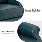 Irene Sofá reclinable manual de cuero genuino de 30.5" de ancho con brazos enrollados, juego de 2 | ART OF LIVING DESIGNS