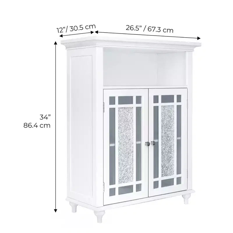 Armario de almacenamiento de suelo Teamson Home Windsor de 26.5 x 34 con 2 puertas, color blanco