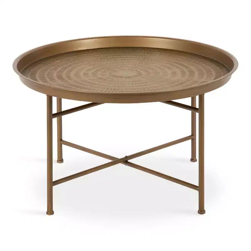 Mesa de centro redonda de metal Kate y Laurel Mahdavi, 25.5x25.5x15.5, oro