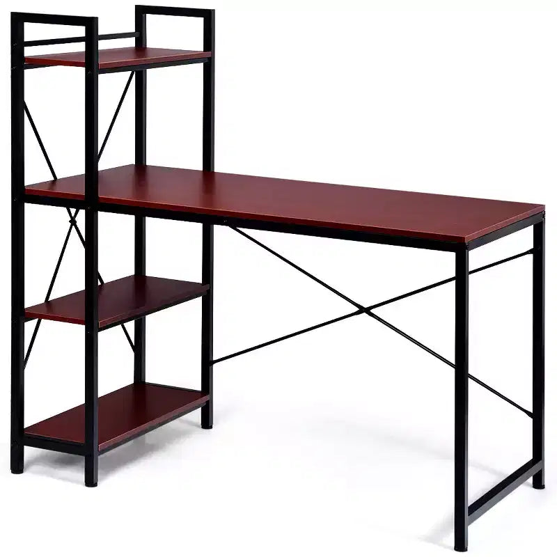 Costway Escritorio Compacto para Computadora de 47.5'' con Estanterías de Almacenamiento de 4 Niveles para Oficina en Casa