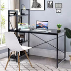 Costway Escritorio Compacto para Computadora de 47.5'' con Estanterías de Almacenamiento de 4 Niveles para Oficina en Casa