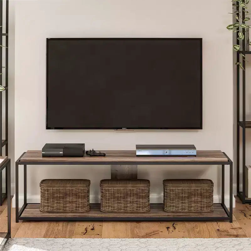 Mueble de TV Fayette de RealRooms para televisores de hasta 65", Roble envejecido
