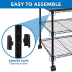 Soporte para impresora Mount-It! con ruedas, carro de impresora grande de 3 niveles con estantes de almacenamiento para impresoras 3D y láser, escáner, prensa de calor, capacidad de 200 libras.