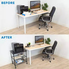 Soporte para impresora Mount-It! con ruedas, carro de impresora grande de 3 niveles con estantes de almacenamiento para impresoras 3D y láser, escáner, prensa de calor, capacidad de 200 libras.