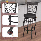 Costway Juego de 2/4 taburetes de bar giratorios vintage de 30'' Sillas de comedor tapizadas para bistró Negro