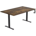 Mount-It! Height Adjustable Hand Crank Sit-Stand Desk with 55 Tabletop | Oak
