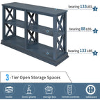 Mesa Consola Estrecha de 3 Niveles con Patas en Forma de X