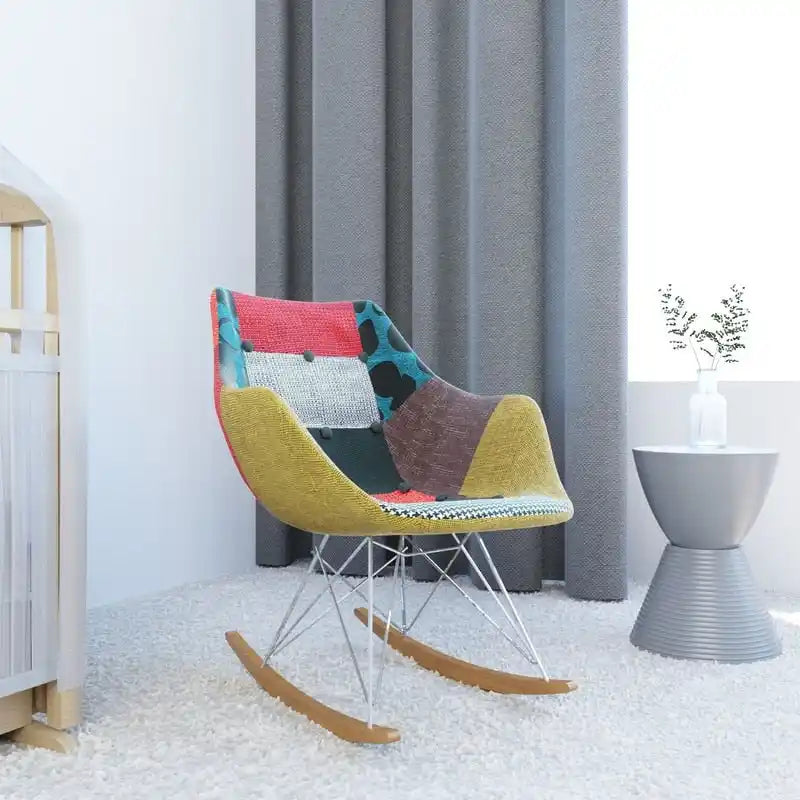 Mecedora tapizada en poliéster para lactancia - Sillón moderno con reposabrazos para el hogar, la sala de estar y el dormitorio