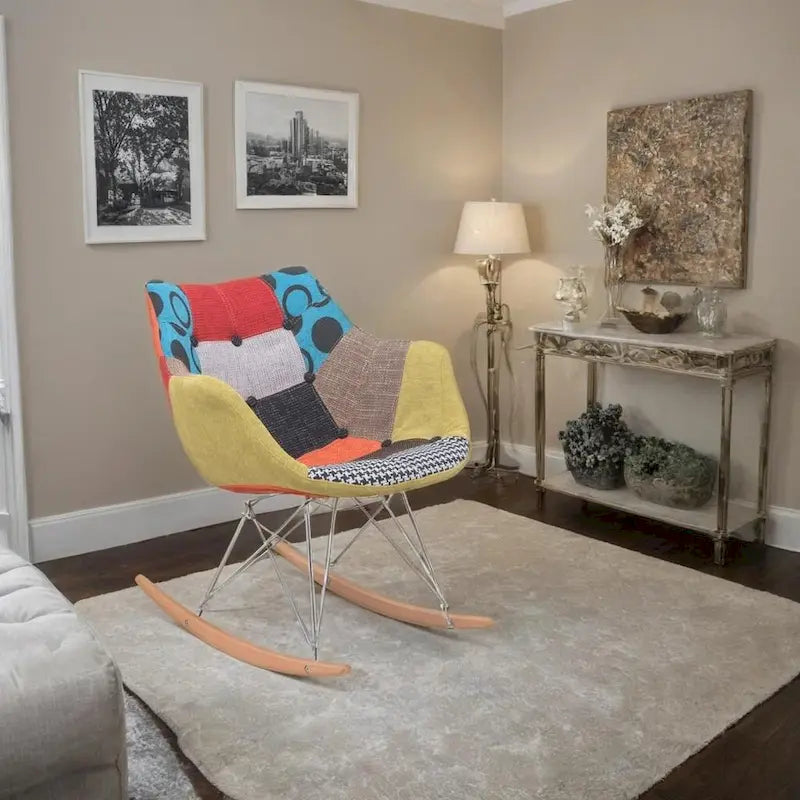 Mecedora tapizada en poliéster para lactancia - Sillón moderno con reposabrazos para el hogar, la sala de estar y el dormitorio
