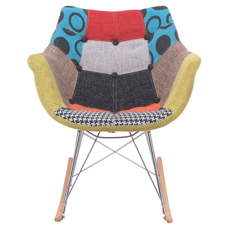 Mecedora tapizada en poliéster para lactancia - Sillón moderno con reposabrazos para el hogar, la sala de estar y el dormitorio