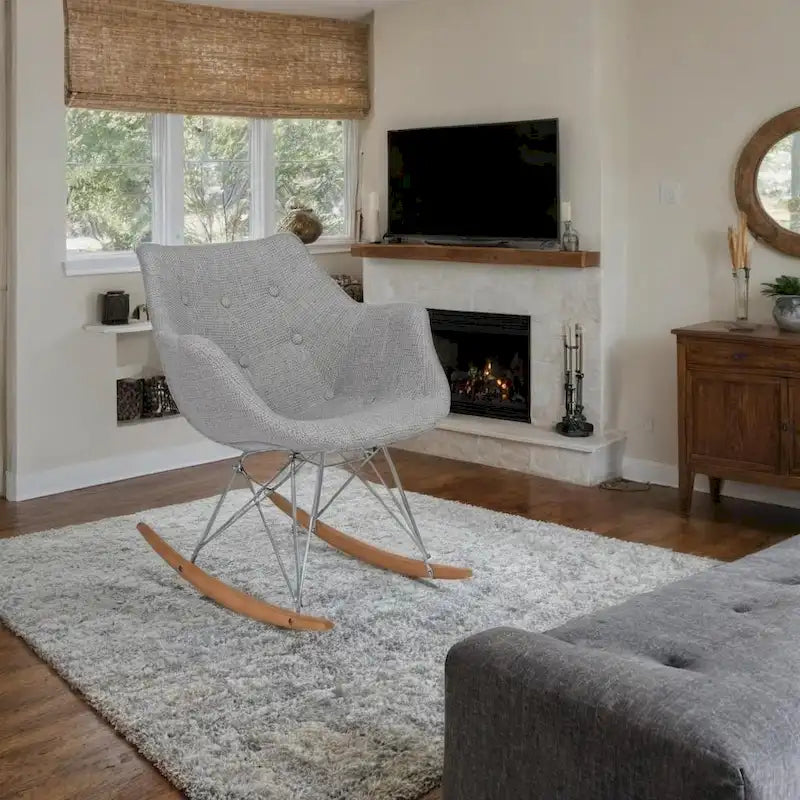 Mecedora tapizada en poliéster para lactancia - Sillón moderno con reposabrazos para el hogar, la sala de estar y el dormitorio