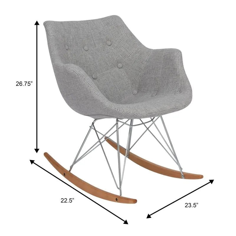 Mecedora tapizada en poliéster para lactancia - Sillón moderno con reposabrazos para el hogar, la sala de estar y el dormitorio